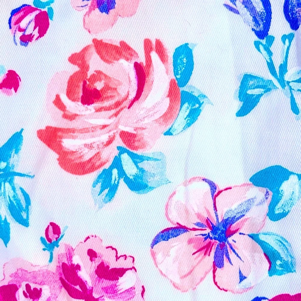 New Vintage OshKosh B'gosh Floral Overalls Girls 18M Vestback Pink Label USA 90s